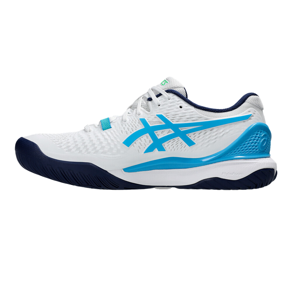 Pickleball Gel Shoes - Resolution 9 White / Digital Aqua (Unisex)