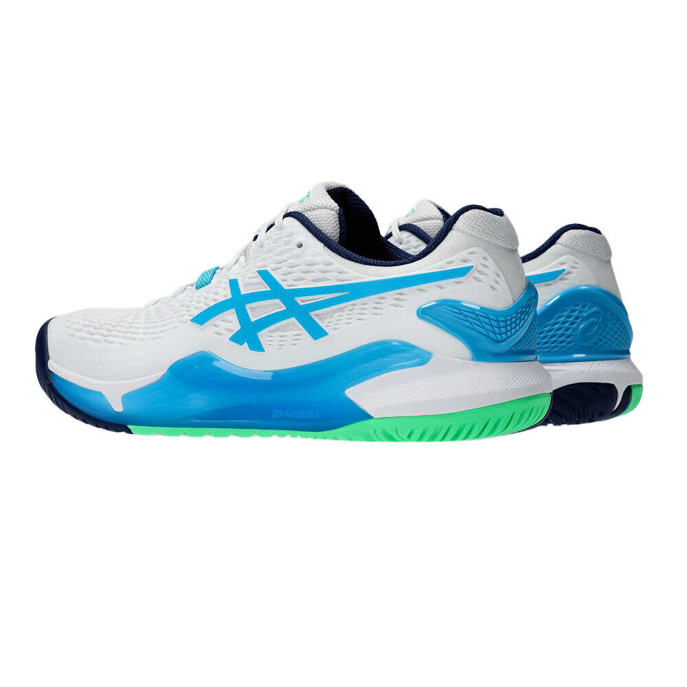 Pickleball Gel Shoes - Resolution 9 White / Digital Aqua (Unisex)