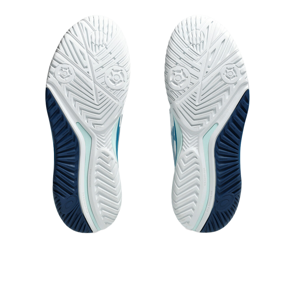 Pickleball Gel-Resolution 9 White / Teal Blue Shoes (For Women)