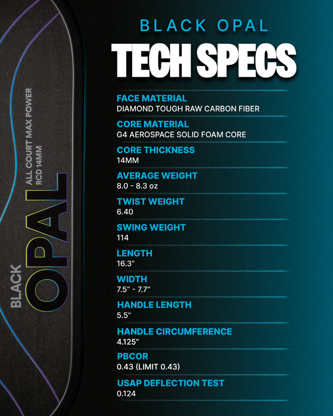 Pickleball Six Zero Black Opal racket