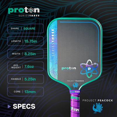 Proton Series 3 Pickleball Racket - Project Peacock