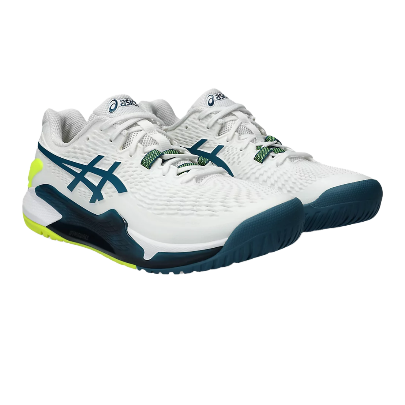 Pickleball Gel Shoes - Resolution 9 White / Restful Teal (For Men)