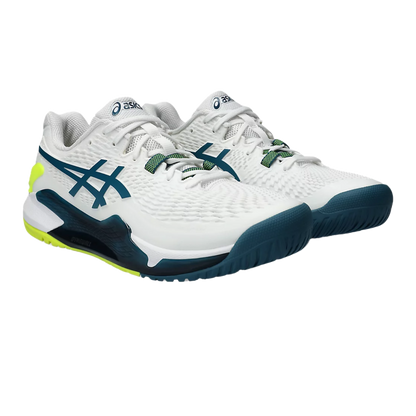 Pickleball Gel Shoes - Resolution 9 White / Restful Teal (For Men)