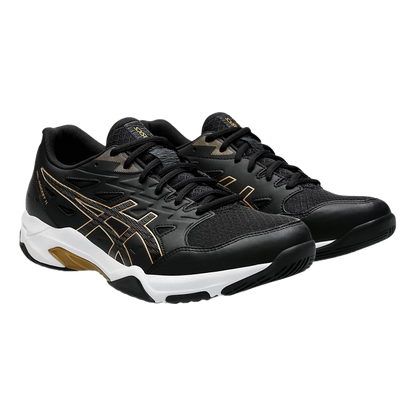 Asics Gel Pickleball Shoes - Rocket 11 Black / Pure Gold (For Men)