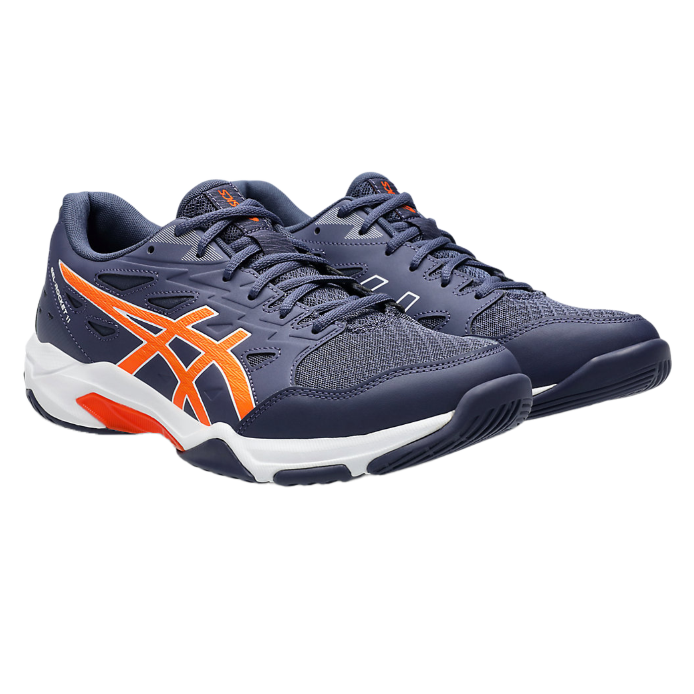 Asics Gel Pickleball Shoes - Rocket 11 Indigo Fog / Nova Orange (For Men)