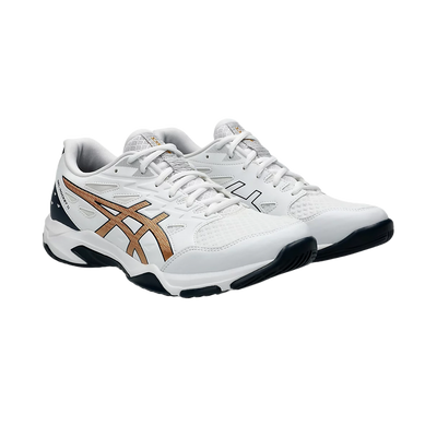 Asics Gel Pickleball Shoes - Rocket 11 White / Pure Gold (For Men)