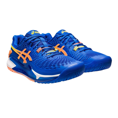 Pickleball Gel Shoes - Resolution 9 Steel Blue / Orange (For Men)