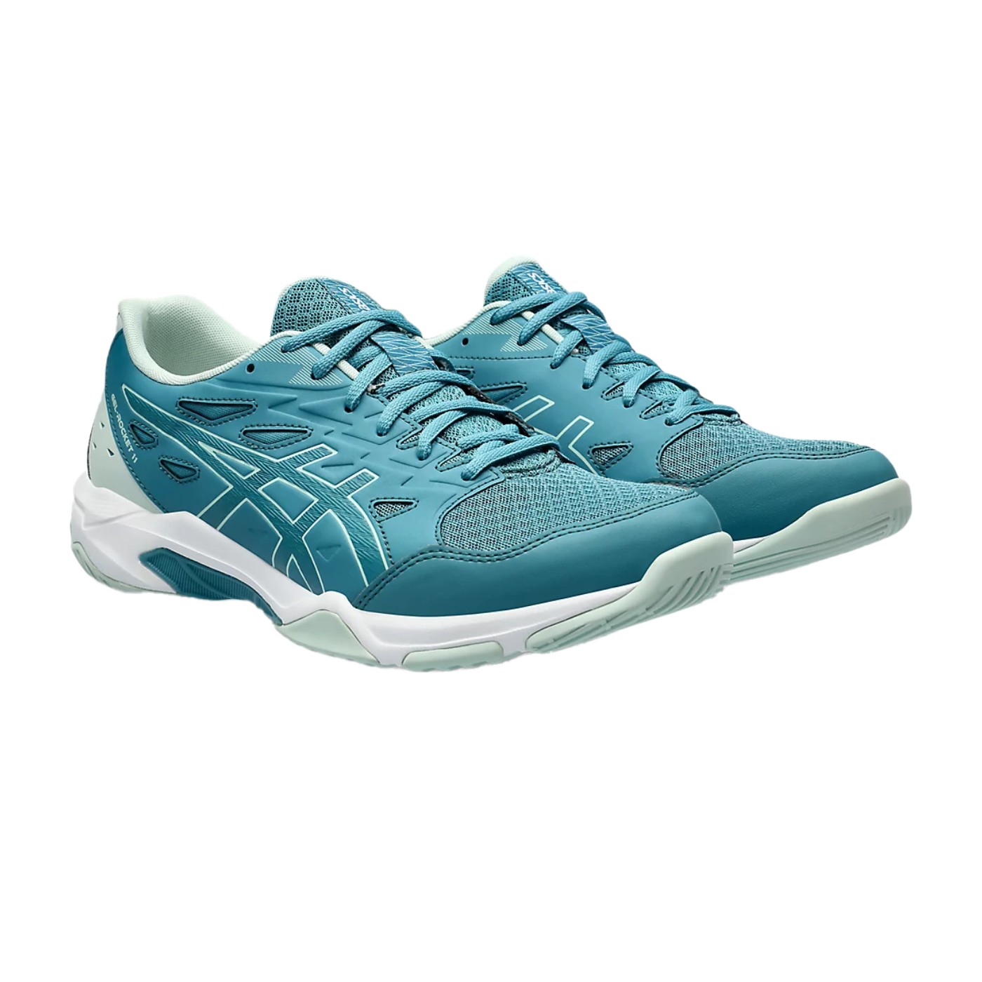 Asics Gel Pickleball Shoes - Rocket 11 Blue Teal / Pale Mint (For Men)