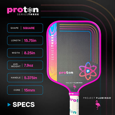Proton Series 3 Pickleball Racket - Project Flamingo Widebody