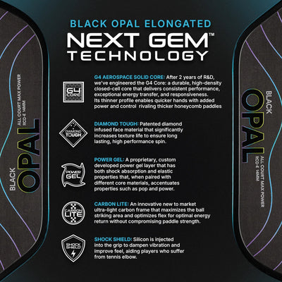 Vợt Pickleball Six Zero Black Opal All Court Max Power RCD-E