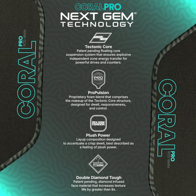Six Zero Coral Pro RCD-E Pickleball Paddle