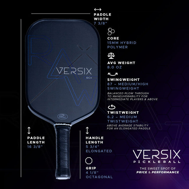 Pickleball racket VERSIX® RAW 6C+