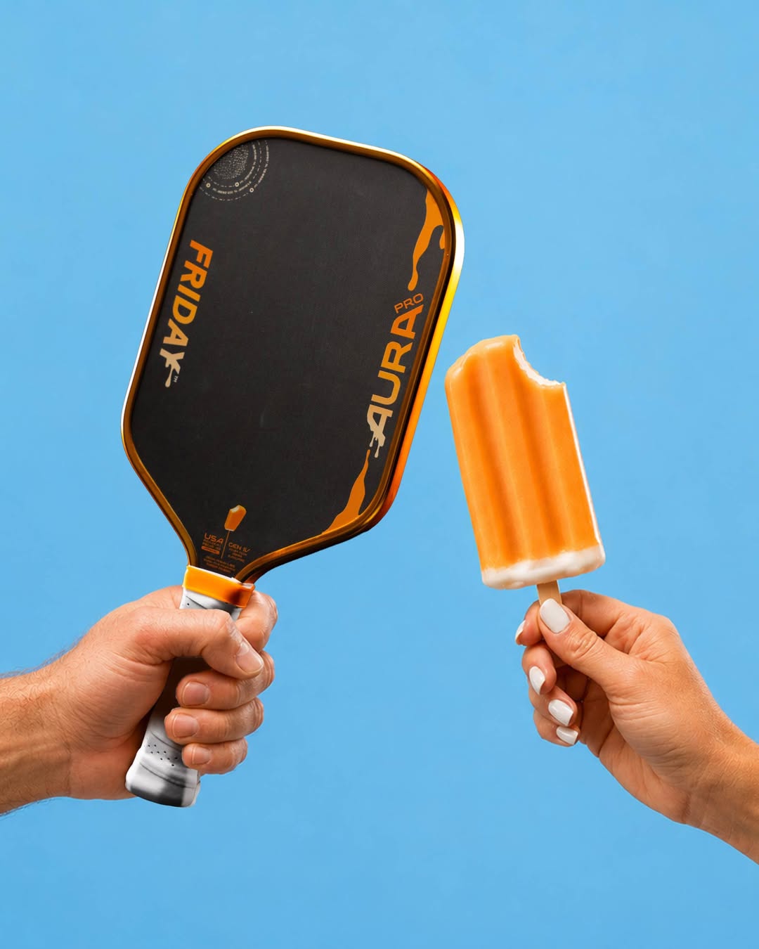 Vợt Pickleball Friday AURA PRO Metallic Orange Creamsicle Kit Colorway