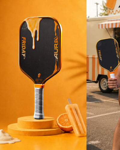 Pickleball Paddle Friday AURA PRO Metallic Orange Creamsicle Kit Colorway