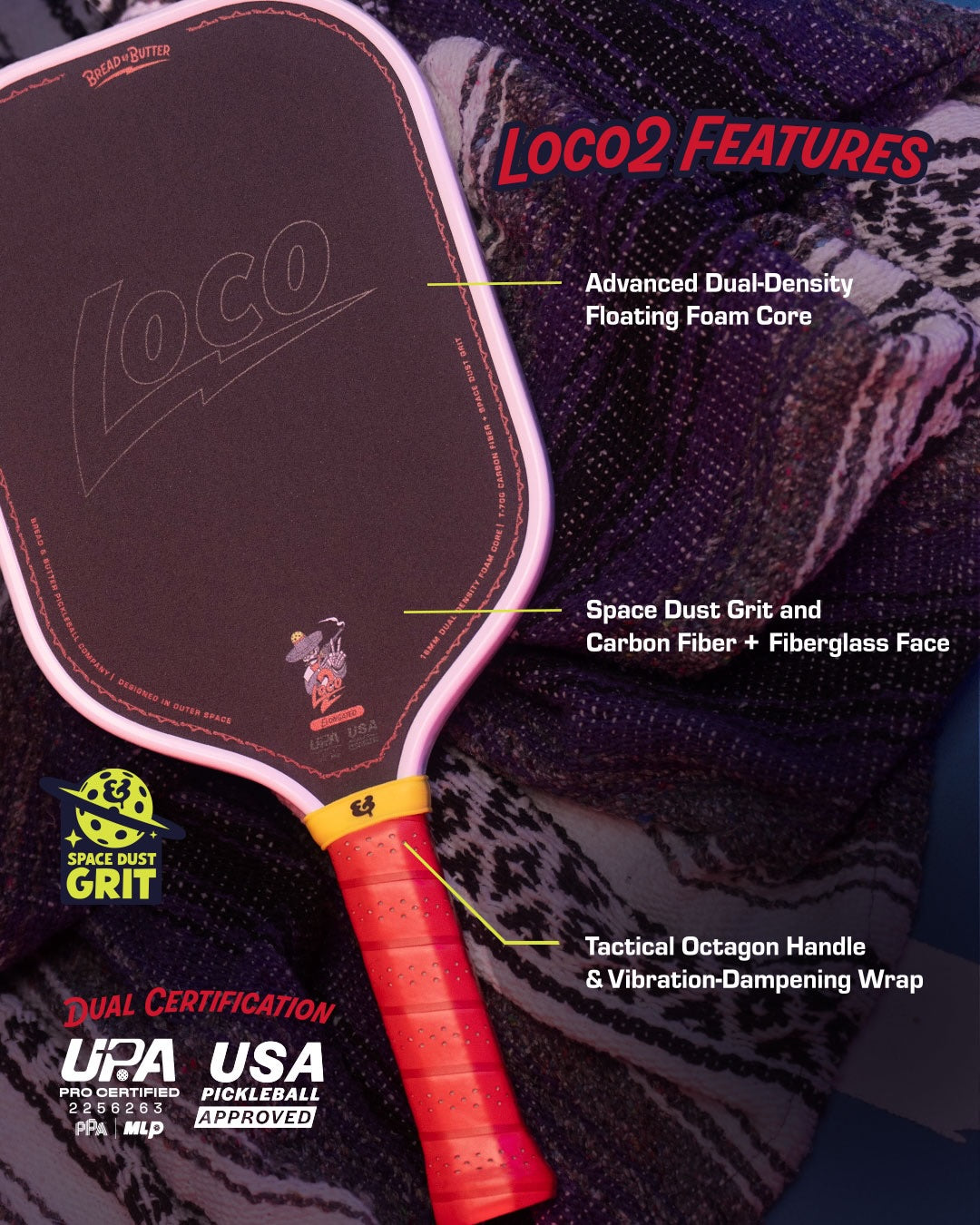 Vợt Pickleball Bread & Butter Loco 2 - Hybrid