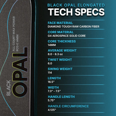 Vợt Pickleball Six Zero Black Opal All Court Max Power RCD-E