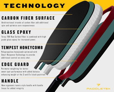 Pickleball racket Paddletek Tempest Wave Pro-C 14.3