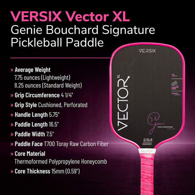 VERSIX® Vector XL Genie Bouchard Signature Pickleball Racket