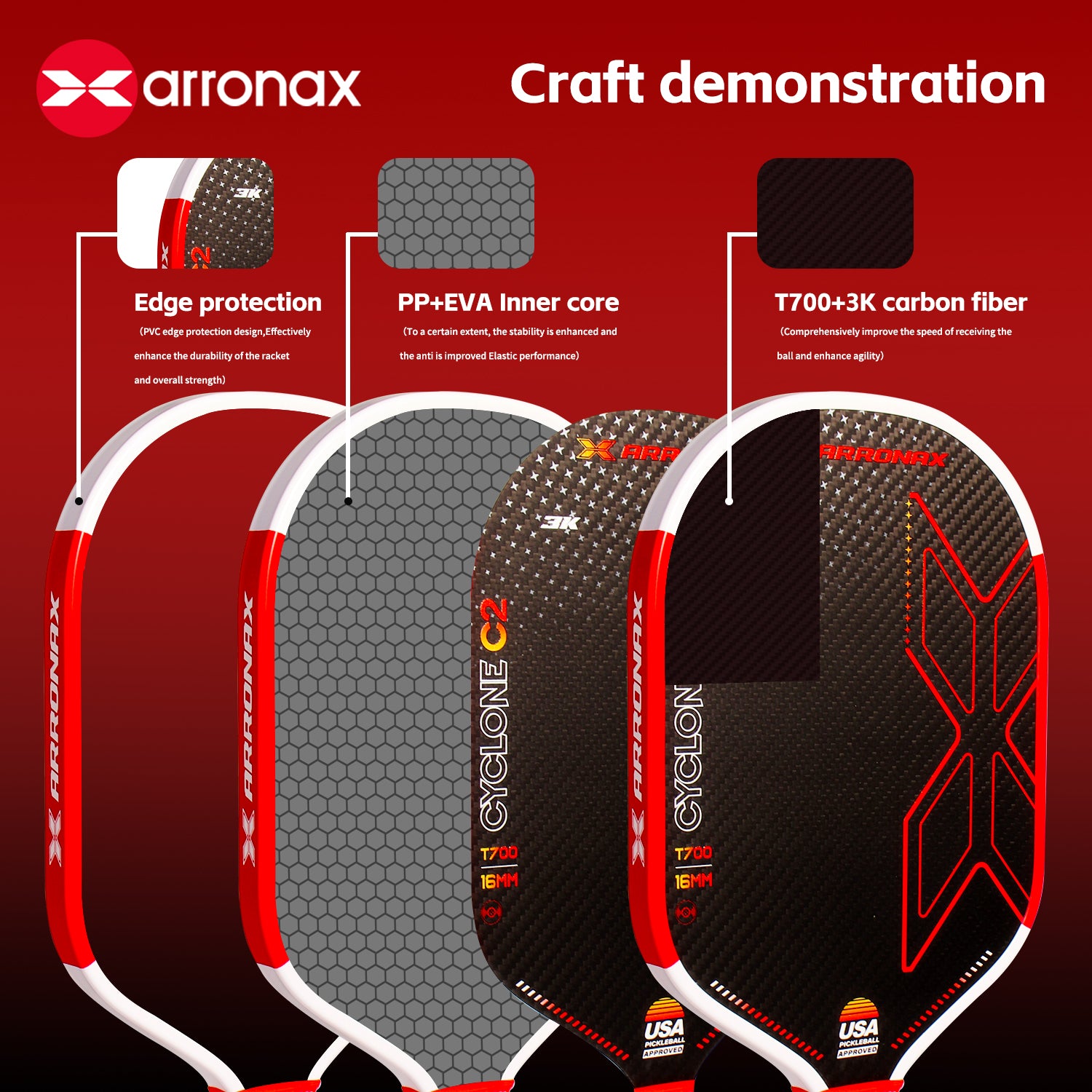 Arronax Cyclone C2 Pickleball Racket