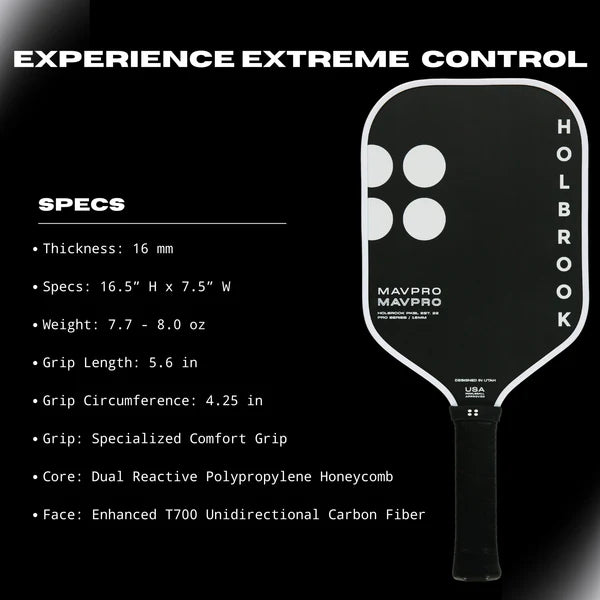 Holbrook Pro Pickleball Racket - Mav Pro 16mm 2.0
