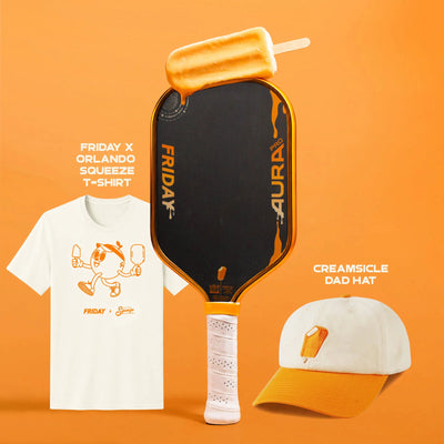 Pickleball Paddle Friday AURA PRO Metallic Orange Creamsicle Kit Colorway