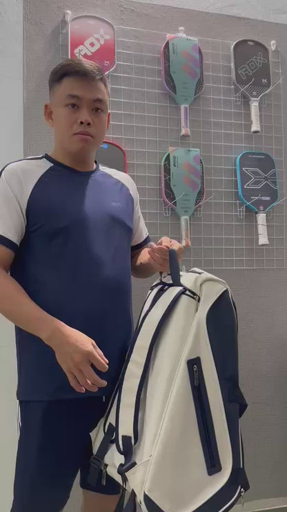Pickleball Deluxe Backpack (White/Black)