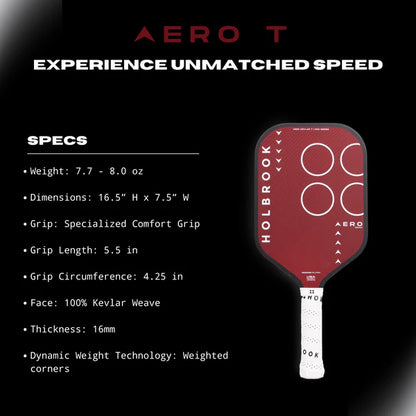 Holbrook Pro Pickleball Racket - Aero Kevlar T 16mm