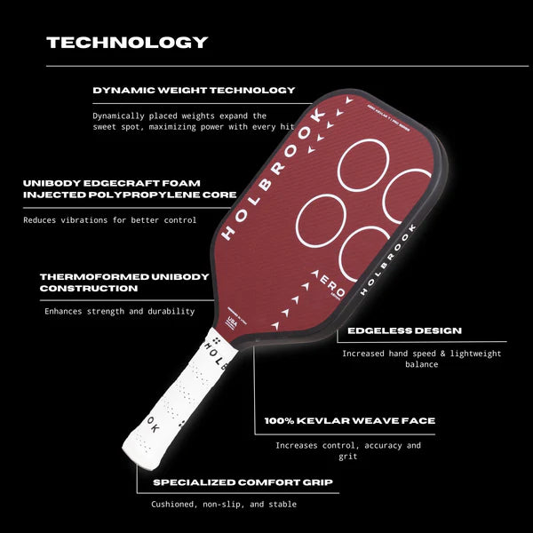 Holbrook Pro Pickleball Racket - Aero Kevlar T 16mm