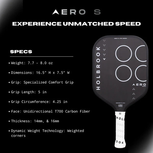 Pickleball racket Holbrook Pro - Aero S 16 mm