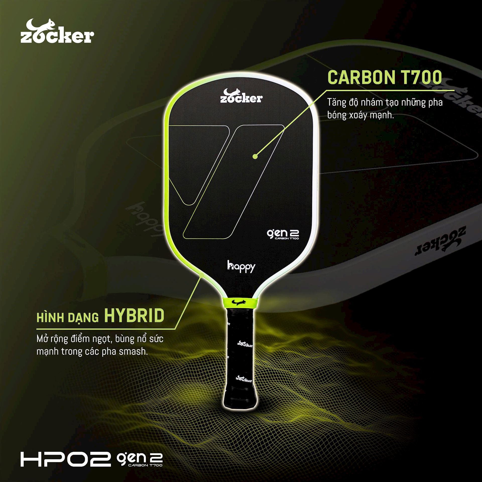 Vợt Pickleball Zocker Happy HP02 Gen 2