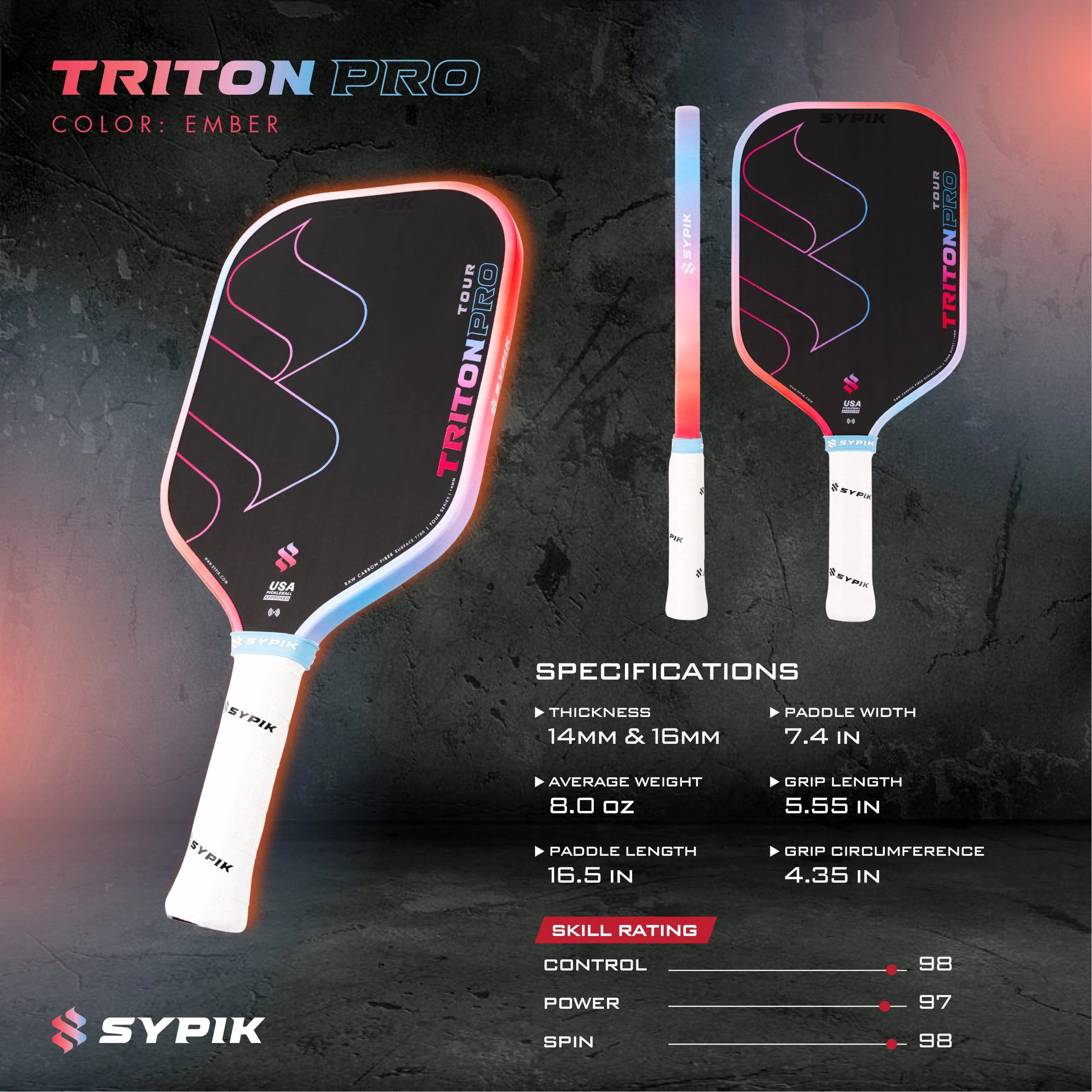 Sypik Triton Pro Tour Pickleball Racket