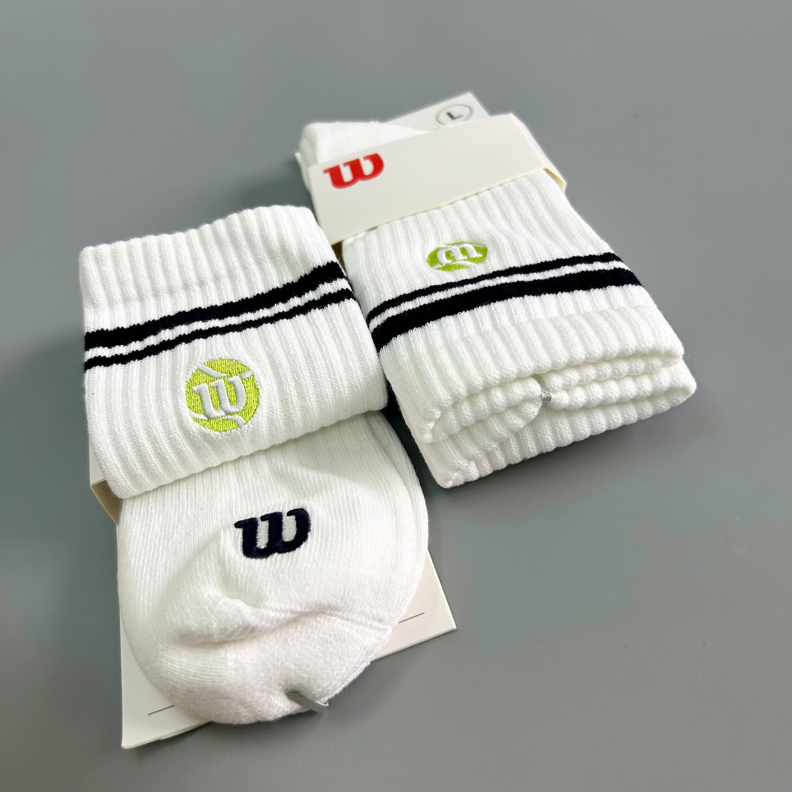 Pickleball Wilson Crew Striped Socks