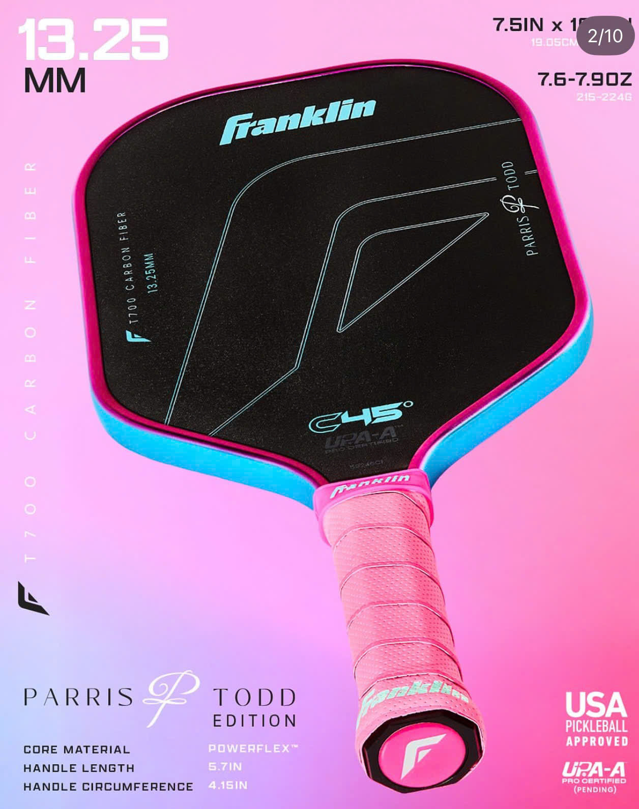 Franklin C45° Parris Todd Edition Pickleball Racket