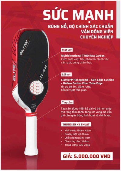 Facolos Elite X Signature Pickleball Racket - Nguyen Anh Thang (Anh Chu) Edition