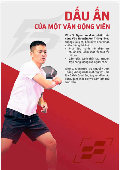Facolos Elite X Signature Pickleball Racket - Nguyen Anh Thang (Anh Chu) Edition