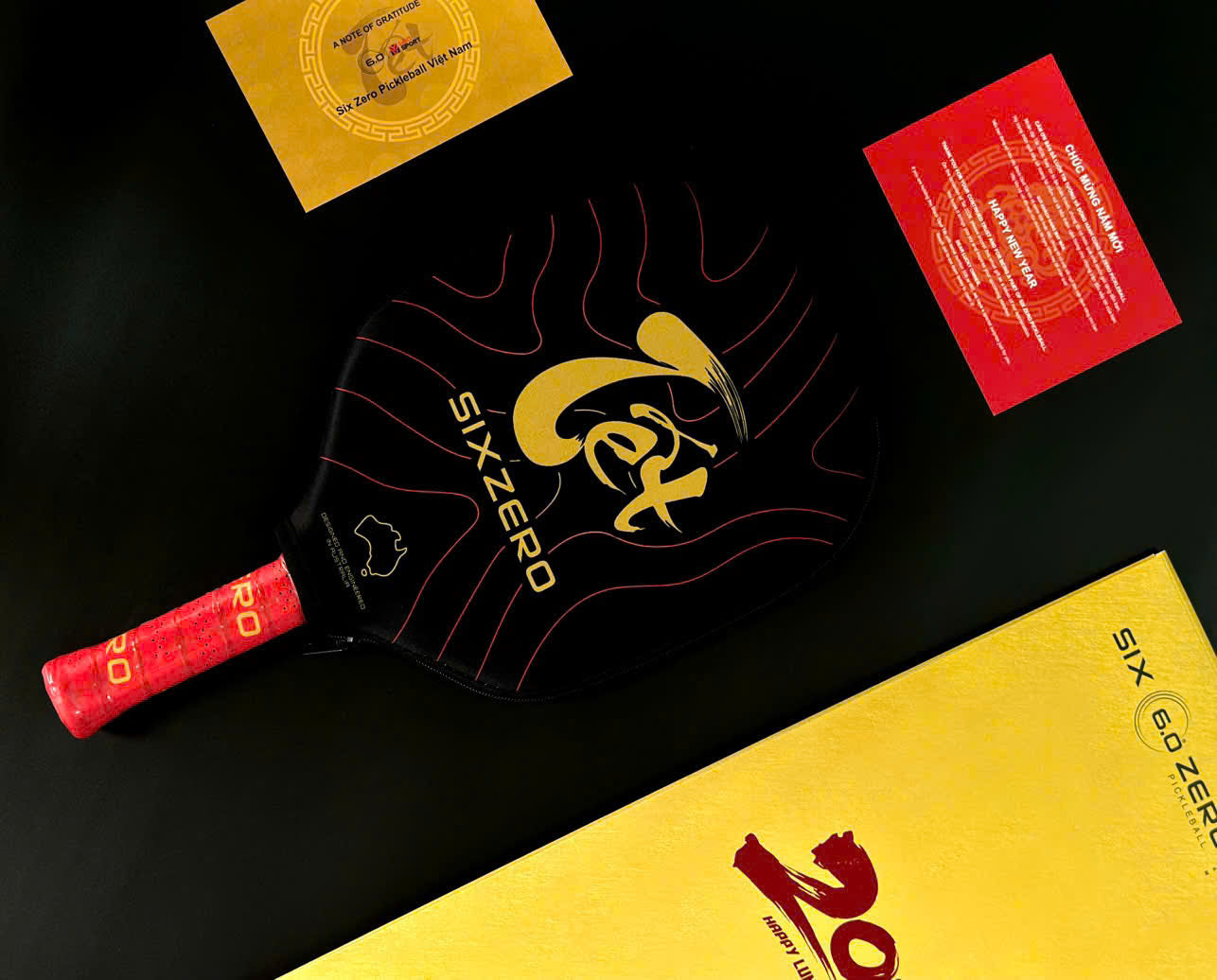 Vợt Pickleball Six Zero Black Opal - Phiên bản Tết 2026