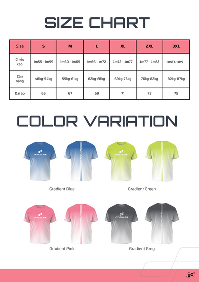 Áo Thi Đấu Pickleball Facolos Gradient Tee Chính Hãng