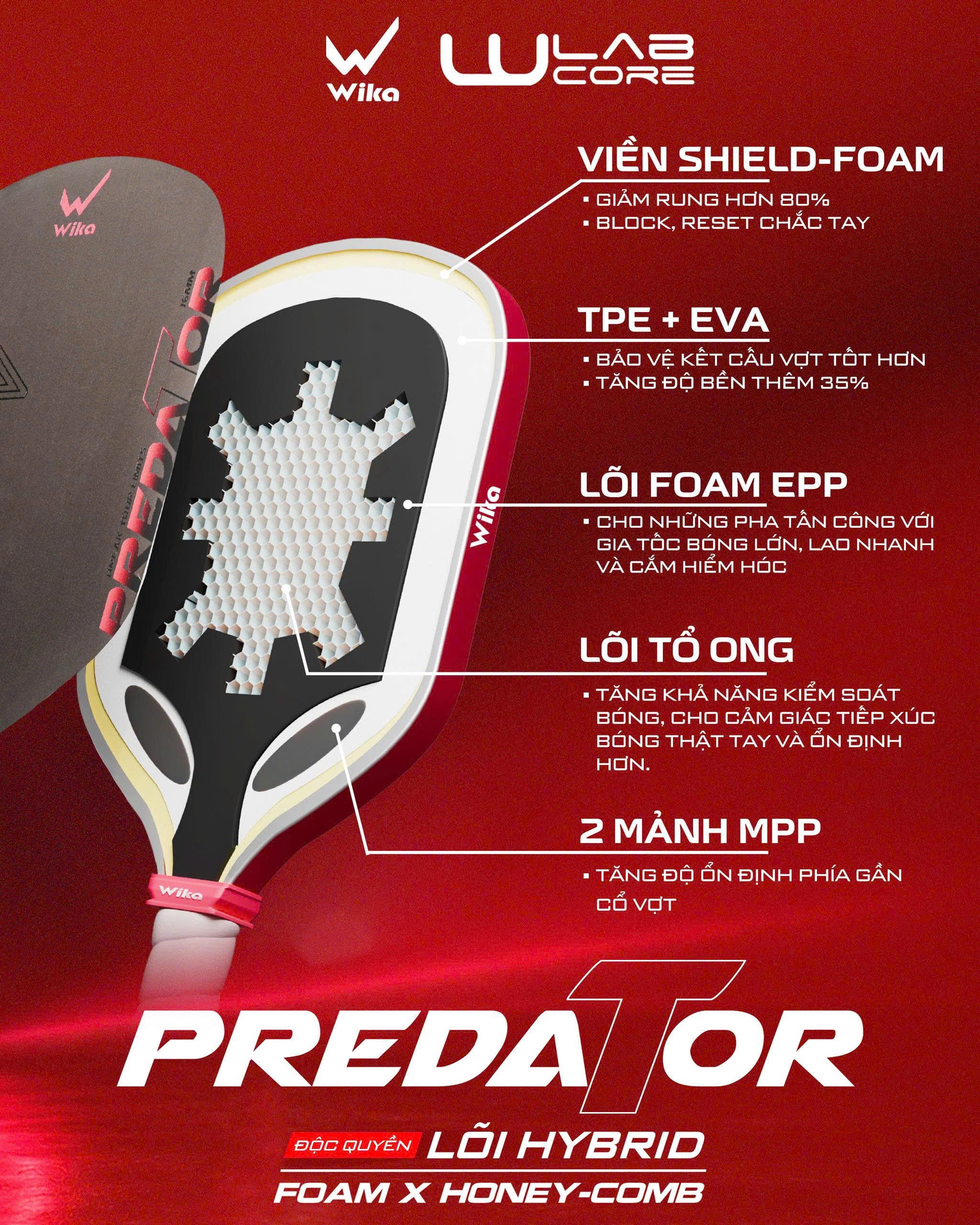 Vợt Pickleball Wika Sports Predator